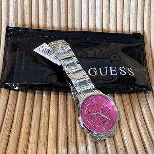 Stunning Guess Pink Dial Silver Band Watch NWT NIP